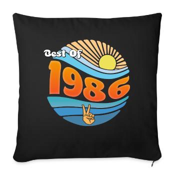 Fièrement né en 1986 – 39 ans de souvenirs - Housse de coussin décorative 45 x 45 cm - noir - Devant