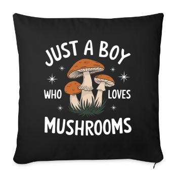 Mushroom Mushrooms Funghi Mushroom - Sofa pillowcase 17,3'' x 17,3'' (45 x 45 cm) - black - Front