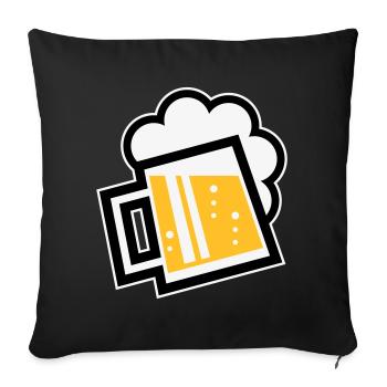 Bavarian Beer Mug (German Glass / R / \ / 3C) - Sofa pillowcase 17,3'' x 17,3'' (45 x 45 cm) - black - Front