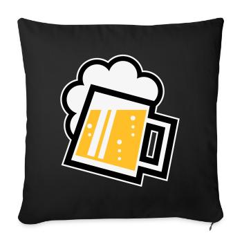 Bavarian Beer Mug (German Glass / R / / / 3C) - Sofa pillowcase 17,3'' x 17,3'' (45 x 45 cm) - black - Front