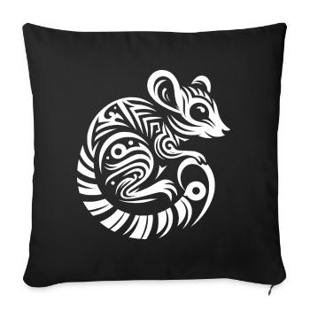 Lémurien tribal - Housse de coussin décorative 45 x 45 cm - noir - Devant