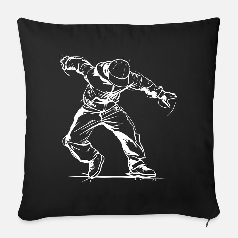 Breakdancer Skizze - Sofakissenbezug 45 x 45 cm - Schwarz