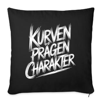 Curves shape character - Sofa pillowcase 17,3'' x 17,3'' (45 x 45 cm) - black - Front