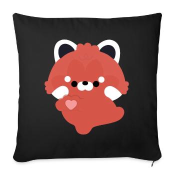 Love Red Panda - Sofa pillowcase 17,3'' x 17,3'' (45 x 45 cm) - black - Front