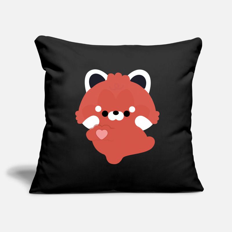 Amour Panda Rouge Housse de coussin décorative 45 x 45 cm