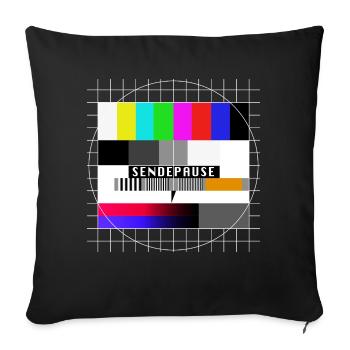 Röhrenfernseher Testbild - Sendepause - 80er - Sofakissenbezug 45 x 45 cm - Schwarz - Vorne