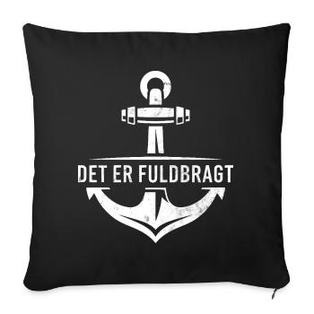 DET ER FULDBRAGT Conception d’ancre de versets bibliques danois - Housse de coussin décorative 45 x 45 cm - noir - Devant