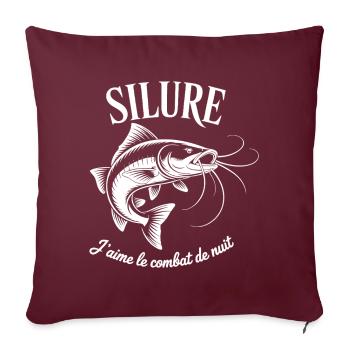 Pêche au silure Combat avec le silure Pêche sporti - Housse de coussin décorative 45 x 45 cm - bordeaux - Devant