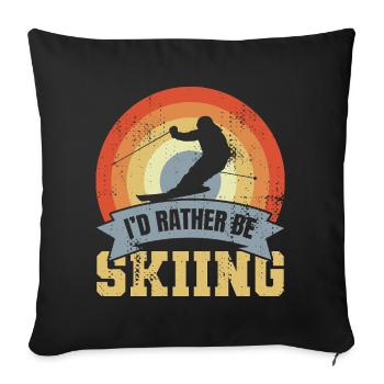 Skier's saying - Sofa pillowcase 17,3'' x 17,3'' (45 x 45 cm) - black - Front