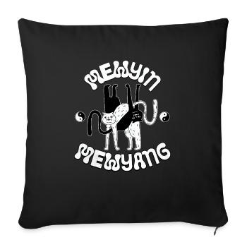 Yin Yang Cats - Sofa pillowcase 17,3'' x 17,3'' (45 x 45 cm) - black - Front