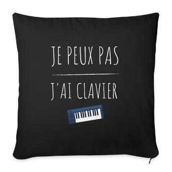 Je peux pas j'ai clavier - Housse de coussin décorative 45 x 45 cm - noir - Devant