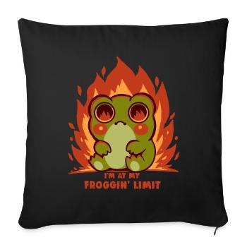 At my Froggin Limit - Sofa pillowcase 17,3'' x 17,3'' (45 x 45 cm) - black - Front
