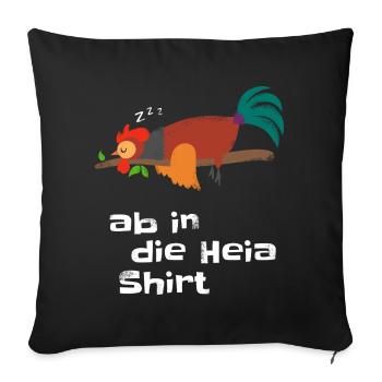 Off to bed shirt - Good night pajama rooster - Sofa pillowcase 17,3'' x 17,3'' (45 x 45 cm) - black - Front