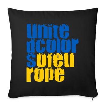 Couleurs unies de l’Europe - Housse de coussin décorative 45 x 45 cm - noir - Devant