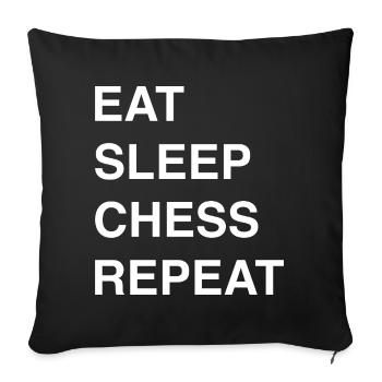 Chess ideas and chess sayings - Sofa pillowcase 17,3'' x 17,3'' (45 x 45 cm) - black - Front