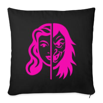 Split Face Contrast - Sofa pillowcase 17,3'' x 17,3'' (45 x 45 cm) - black - Front
