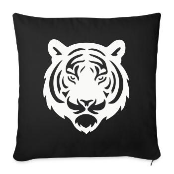 Tiger Head Silhouette - Sofa pillowcase 17,3'' x 17,3'' (45 x 45 cm) - black - Front