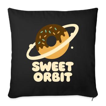 Süßer Orbit Donutplanet - Sofakissenbezug 45 x 45 cm - Schwarz - Vorne