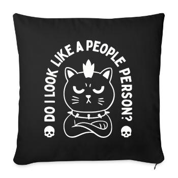 Est-ce que j’ai l’air d’une personne sociable ? - Housse de coussin décorative 45 x 45 cm - noir - Devant