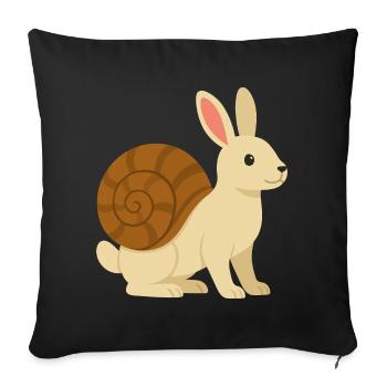 Lapin Escargot tout mignon - Housse de coussin décorative 45 x 45 cm - noir - Devant