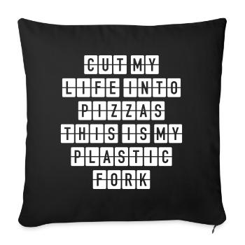 Two Pizzas – Lustiges Party Pizza Design - Sofakissenbezug 45 x 45 cm - Schwarz - Vorne