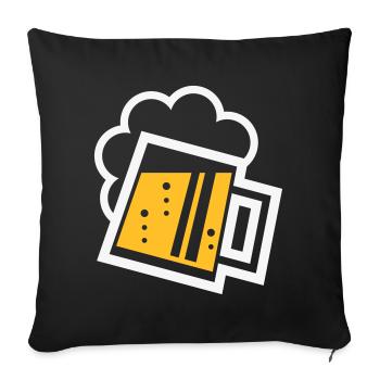 Bavarian beer mug (beer / beer mug / R /// 2C) - Sofa pillowcase 17,3'' x 17,3'' (45 x 45 cm) - black - Front