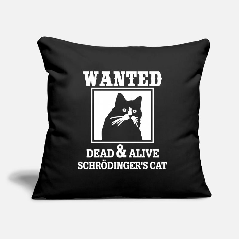 Schrödinger's Cat Wanted, Nerdy Quantum Physics Sofa pillowcase 17,3'' x 17,3'' (45 x 45 cm)