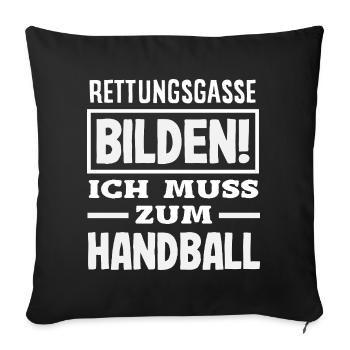 Handball Joueurs Handball Handball Cadeaux - Housse de coussin décorative 45 x 45 cm - noir - Devant