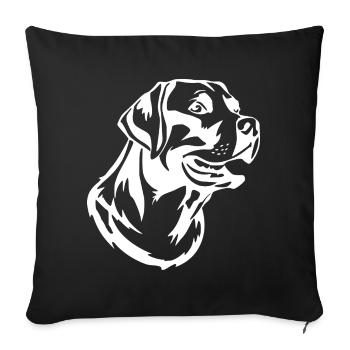 Dog White White Dog Dog Head T-shirt Gift - Sofa pillowcase 17,3'' x 17,3'' (45 x 45 cm) - black - Front