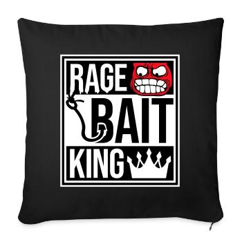 Rage Bait King en ligne Troll Attention Fun - Housse de coussin décorative 45 x 45 cm - noir - Devant