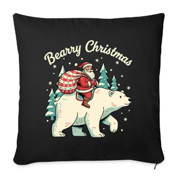 Ours de Noël Bearry Noël Noël - Housse de coussin décorative 45 x 45 cm - noir - Devant