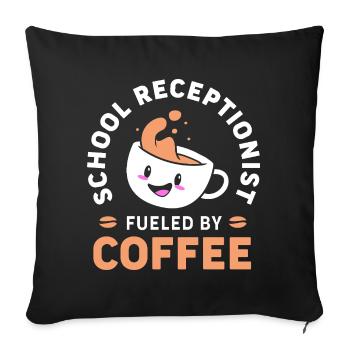 Receptionist School Receptionist - Sofa pillowcase 17,3'' x 17,3'' (45 x 45 cm) - black - Front