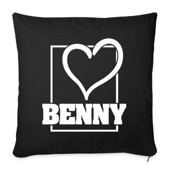 Benny - Sofa pillowcase 17,3'' x 17,3'' (45 x 45 cm) - black - Front