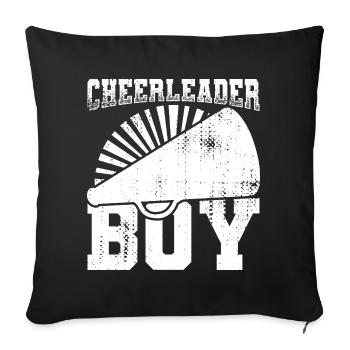 Garçon pom-pom girl - Housse de coussin décorative 45 x 45 cm - noir - Devant