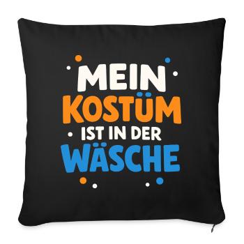 Mon costume est dans la blanchisserie Carnaval Carnaval - Housse de coussin décorative 45 x 45 cm - noir - Devant