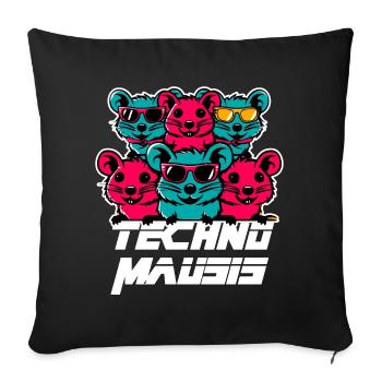 Techno Mausis - Sofa pillowcase 17,3'' x 17,3'' (45 x 45 cm) - black - Front