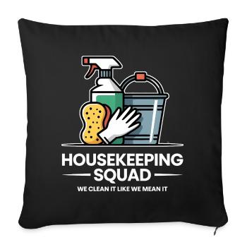 Funny Cleaning Design - Sofa pillowcase 17,3'' x 17,3'' (45 x 45 cm) - black - Front