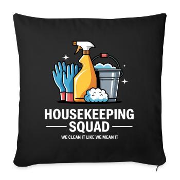 Funny Cleaning Design - Sofa pillowcase 17,3'' x 17,3'' (45 x 45 cm) - black - Front