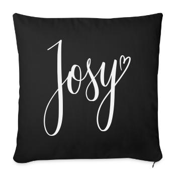 Josy Script Heart Design - Sofa pillowcase 17,3'' x 17,3'' (45 x 45 cm) - black - Front