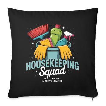Funny Cleaning Design - Sofa pillowcase 17,3'' x 17,3'' (45 x 45 cm) - black - Front