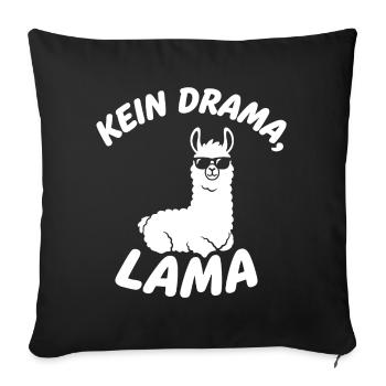 No drama Lama - Sofa pillowcase 17,3'' x 17,3'' (45 x 45 cm) - black - Front