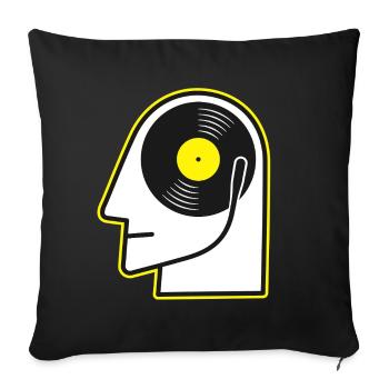 Vinyl Head Portrait - Sofa pillowcase 17,3'' x 17,3'' (45 x 45 cm) - black - Front