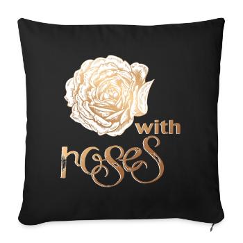 Vintage Rose - Sofa pillowcase 17,3'' x 17,3'' (45 x 45 cm) - black - Front