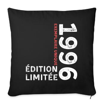 1996 vintage typographic style - Sofa pillowcase 17,3'' x 17,3'' (45 x 45 cm) - black - Front