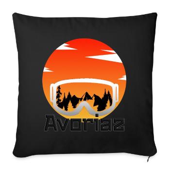 Avoriaz - Sofa pillowcase 17,3'' x 17,3'' (45 x 45 cm) - black - Front