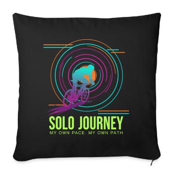 Solo Journey Neon Cyclist - Sofa pillowcase 17,3'' x 17,3'' (45 x 45 cm) - black - Front
