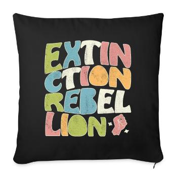 Extinction rebellion retro - Sofa pillowcase 17,3'' x 17,3'' (45 x 45 cm) - black - Front