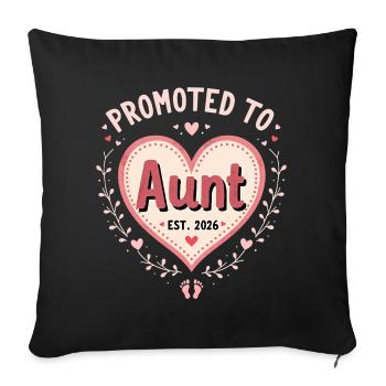 Tante 2026 Tante 2026 Befördert zu Tante 2026 - Sofakissenbezug 45 x 45 cm - Schwarz - Vorne
