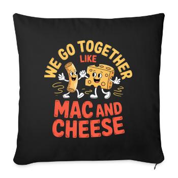 Mac and Cheese Best Friends Couple Design - Sofa pillowcase 17,3'' x 17,3'' (45 x 45 cm) - black - Front