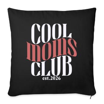 Club des mamans cool - Cadeau de maman pour la fête des mères - Housse de coussin décorative 45 x 45 cm - noir - Devant